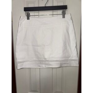 Crown & Ivy White Skort Mini Skirt Ladder Hem‎ Casual Basic Size 12